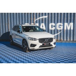 Накладка сплиттер на передний бампер на Volvo XC60 II R-Design